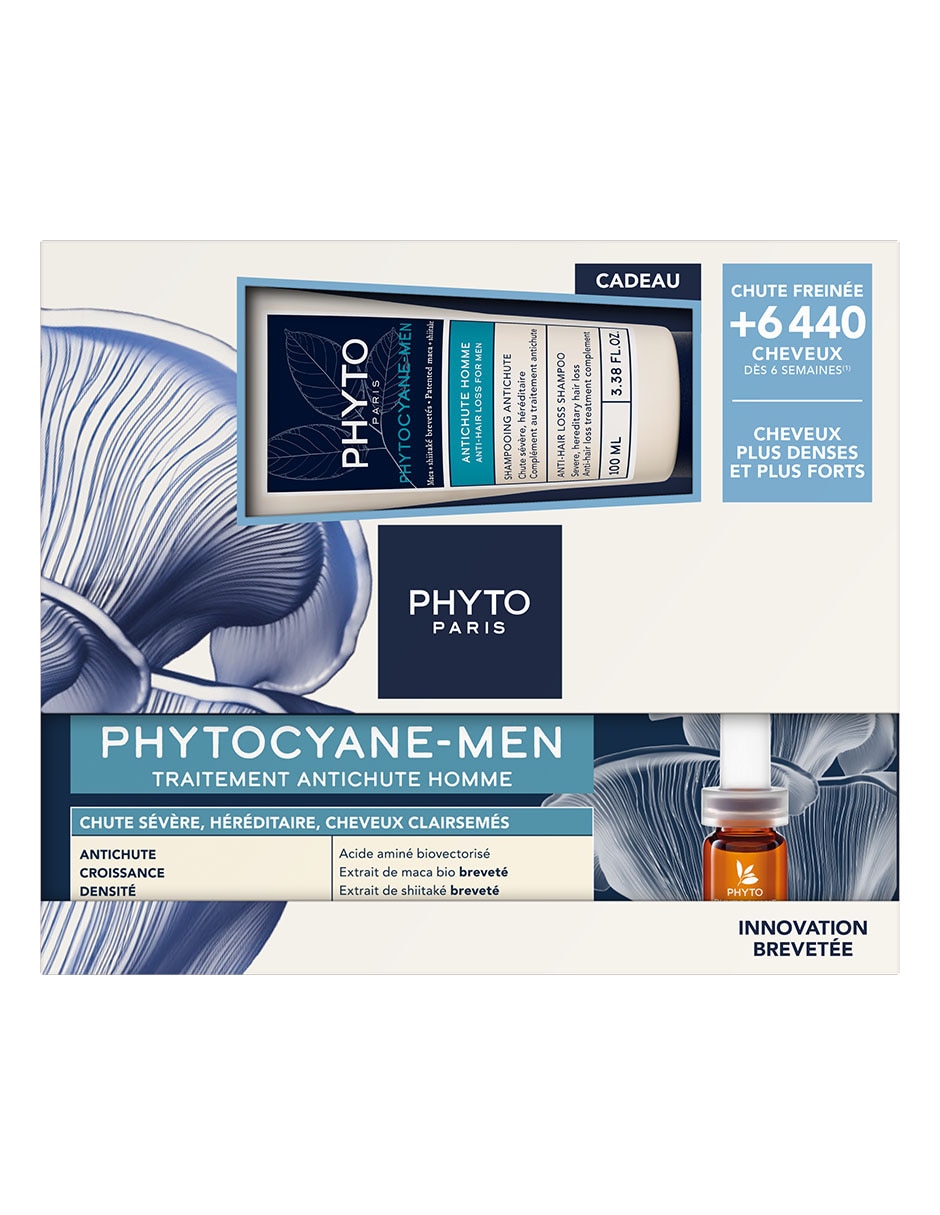 Kit tratamiento para cuero cabelludo Set anticaída progresiva para hombre capilar Phyto