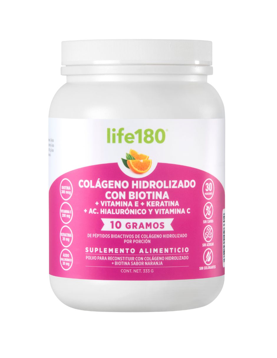 Col‡geno hidrolizado con biotina + vitamina e + keratina + ‡cido hialurónico y vitamina c con col‡geno hidrolizado ‡cido hialurónico biotina keratina y vitamina e sabor naranja de 330 g Col‡geno hidrolizado con biotina + vitamina e + keratina + ‡cido hialurónico y vitamina c con col‡geno hidrolizado ‡cido hialurónico biotina keratina y vitamina e sabor naranja de 330 g
