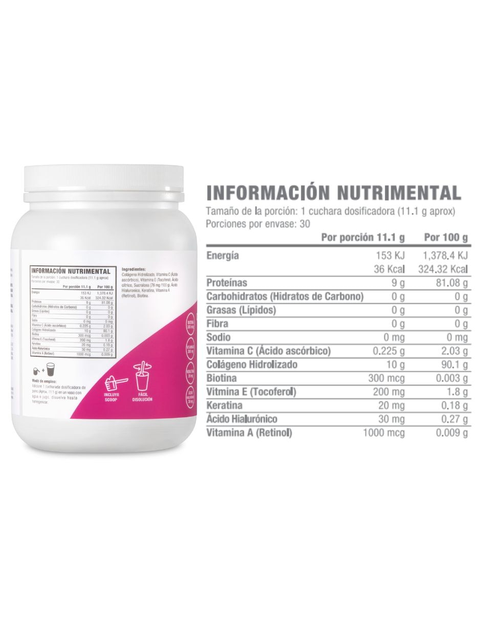 Colágeno hidrolizado con biotina + vitam 7