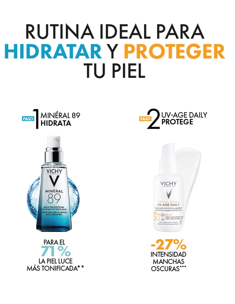 Kit de protector solar FPS 50+ UV Age Daily + Mineral 89 Booster Capital Soleil
