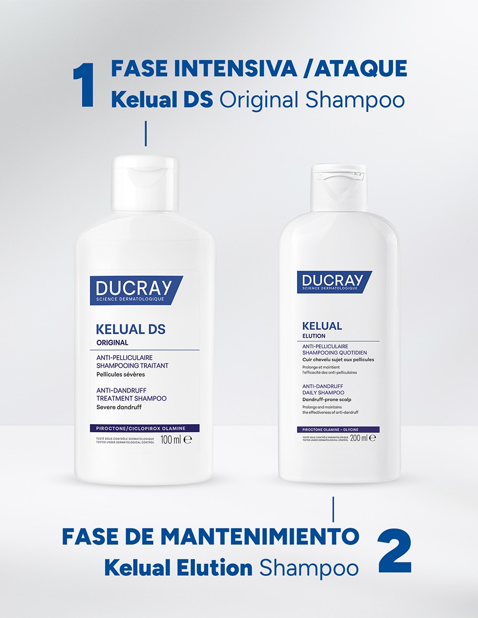 Shampoo dermatológico caspa grasa para cabello graso kelual elution ducray 200 ml 4