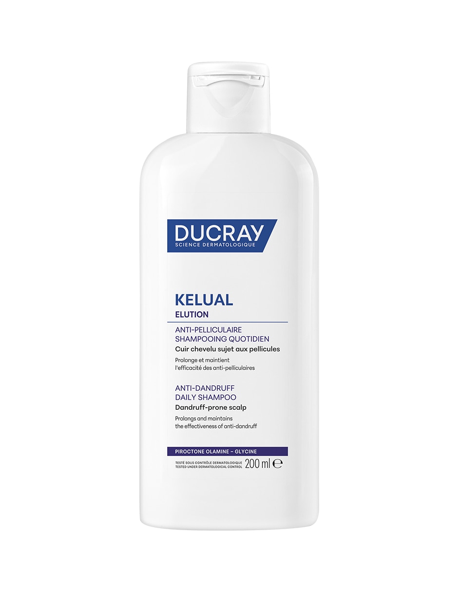 Shampoo dermatológico caspa grasa para cabello graso kelual elution ducray 200 ml 1