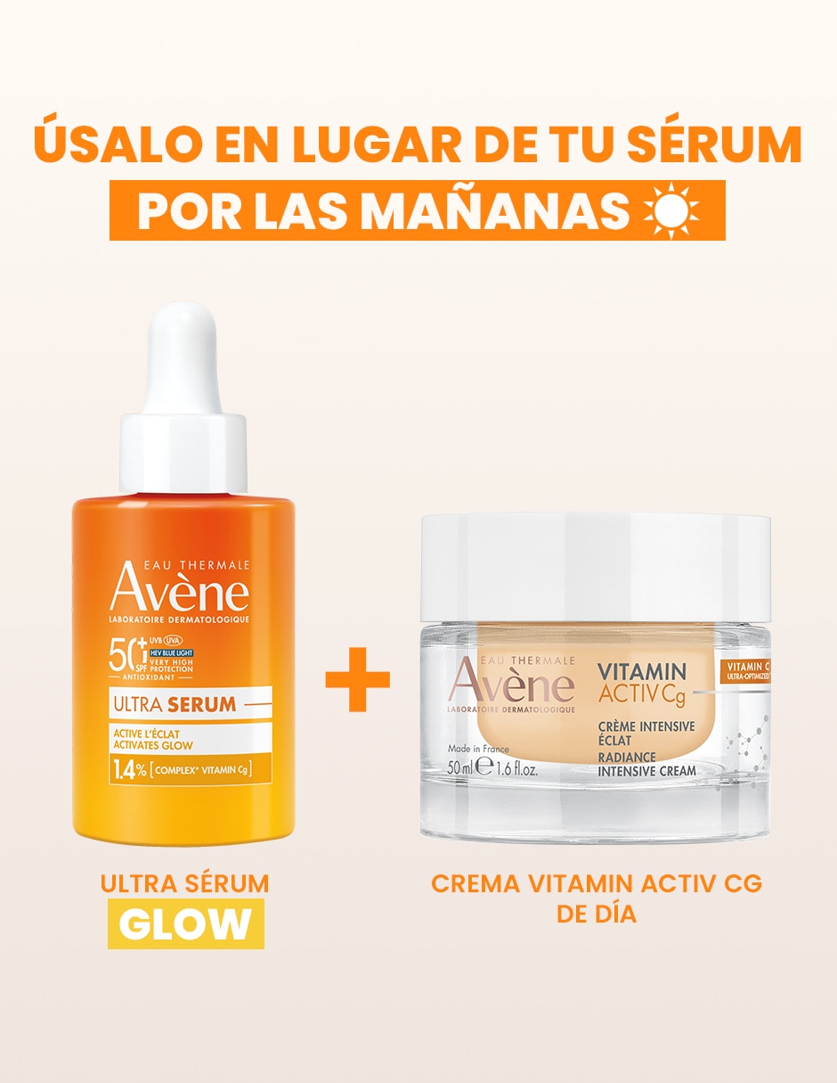 Protector solar fps 50+ ultra serum protector solar facial fps50+ luminosidad con complejo vitamina cg 30 ml avène 30 ml 2