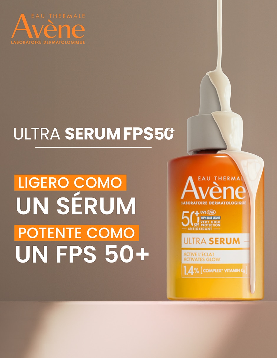 Protector solar fps 50+ ultra serum protector solar facial fps50+ luminosidad con complejo vitamina cg 30 ml avène 30 ml 5