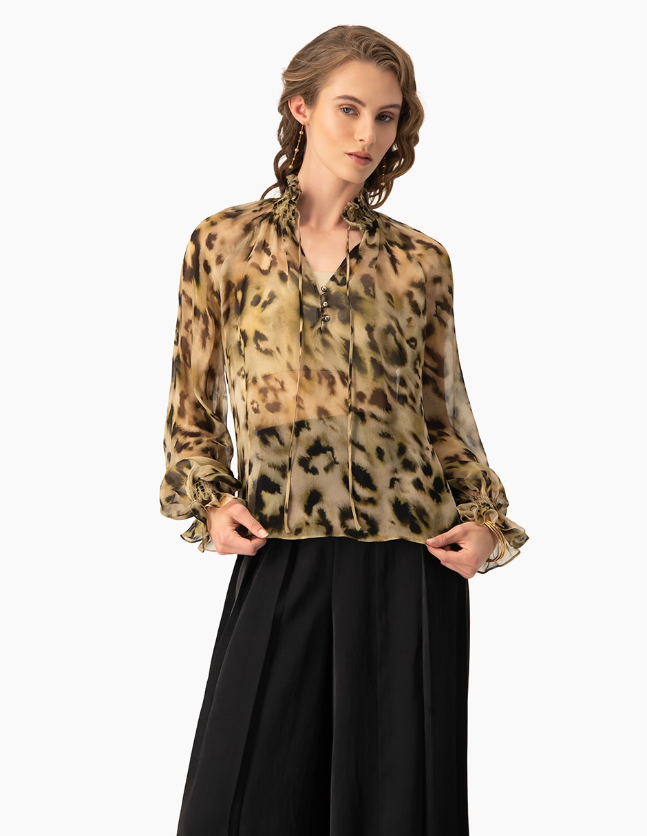 Blusa manga larga para mujer