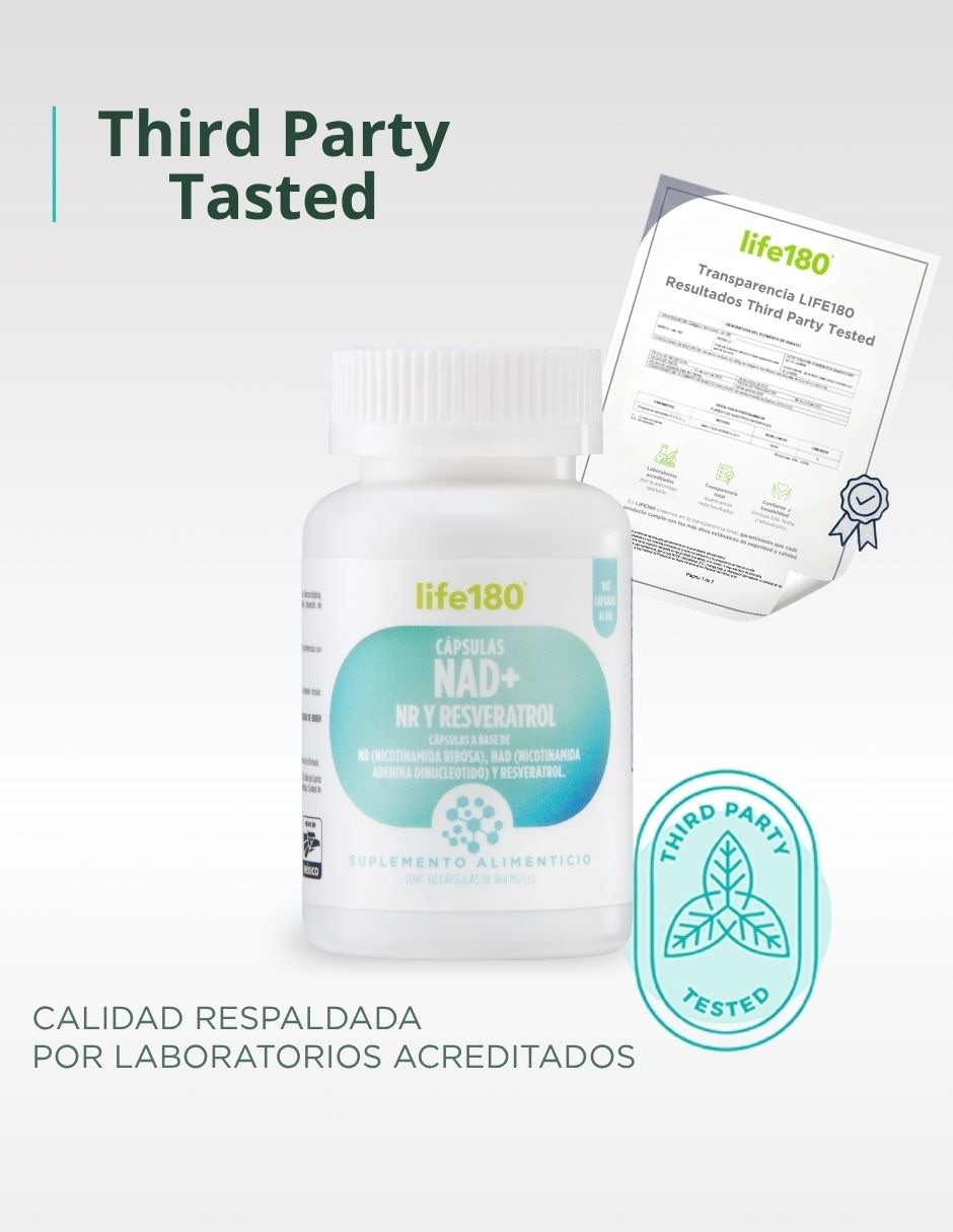 NAD+ NR y Resveratrol Life 180 de 60 cápsulas