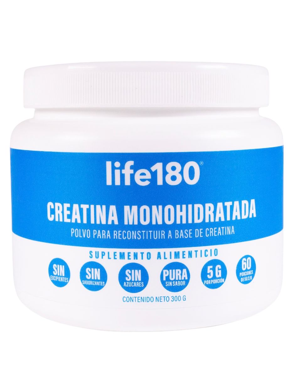 Creatina monohidratada pura con 300g 5 gramos por porción sin sabor life 180 con creatina monohidratada de 300 g
