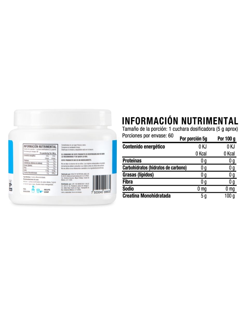 Creatina Monohidratada con Creatina de 300 g 6