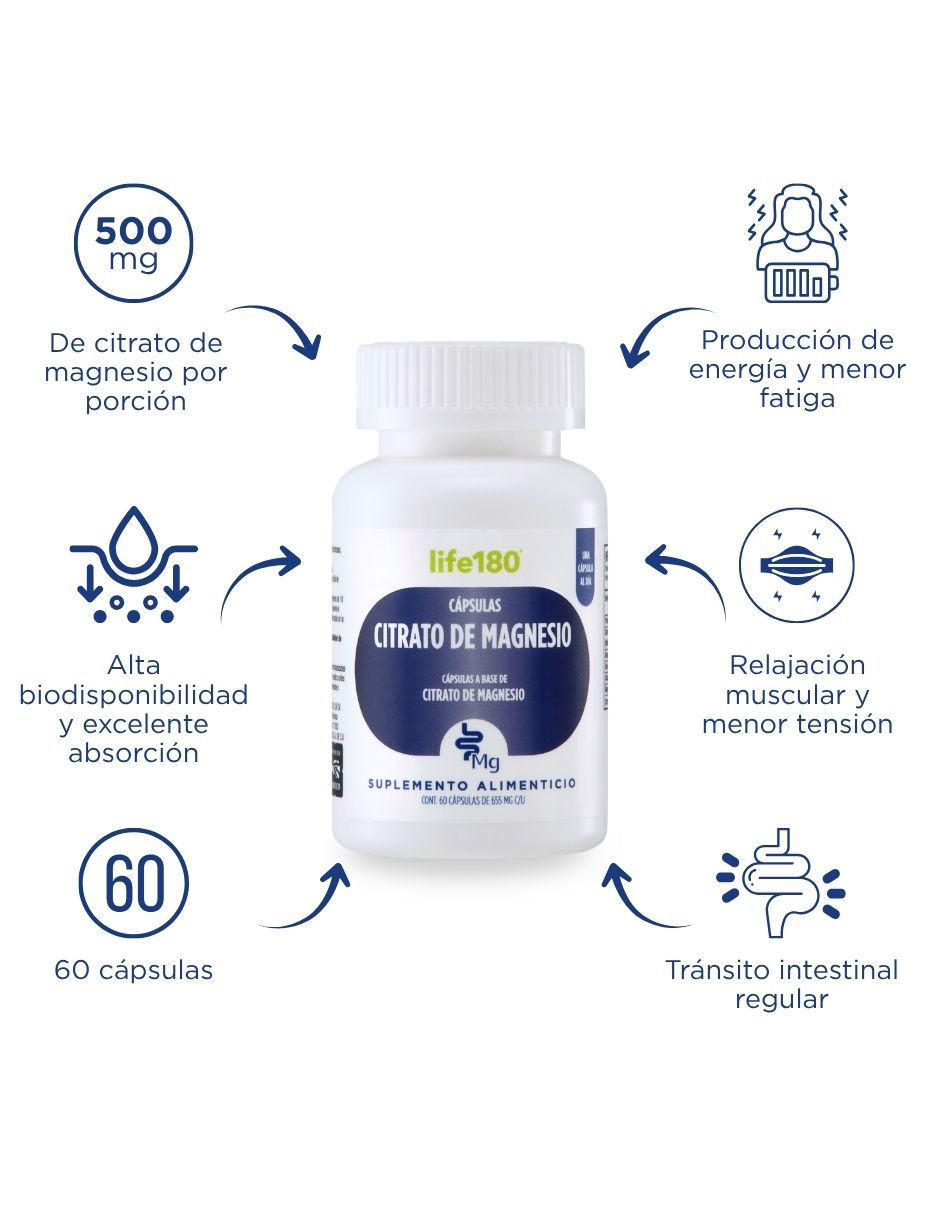 Citrato de magnesio de 60 cápsulas 4