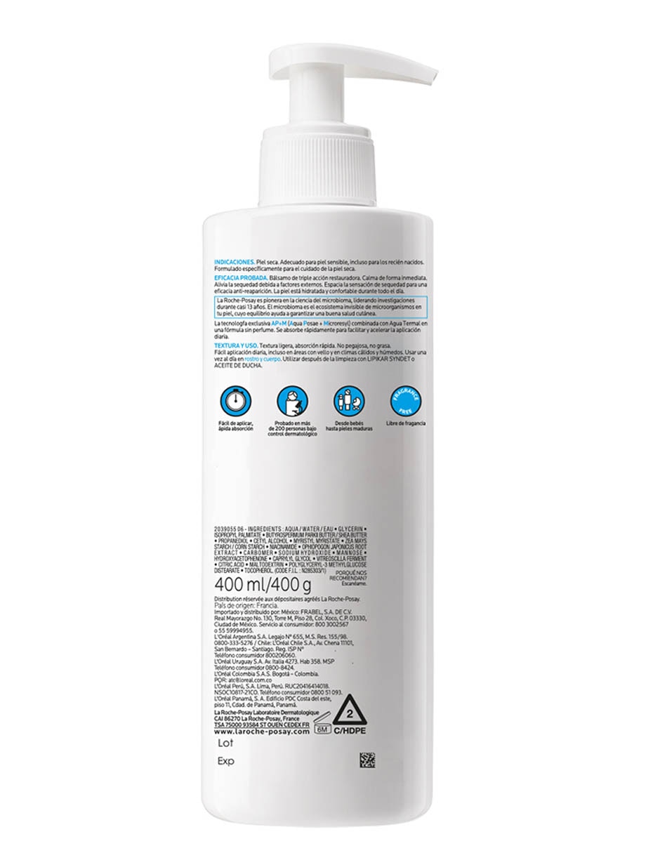 Crema facial recomendada para calmar y aliviar la piel de día Lipikar para piel seca