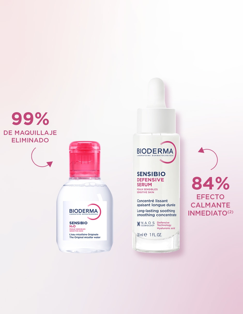 Kit de sérum "para/de" facial kit para piel sensible: agua micelar de alta tolerancia + suero que calma, hidrata y fortalece la piel para ayudar a reducir la reactividad diaria sensibio "de" "piel" sensible 2