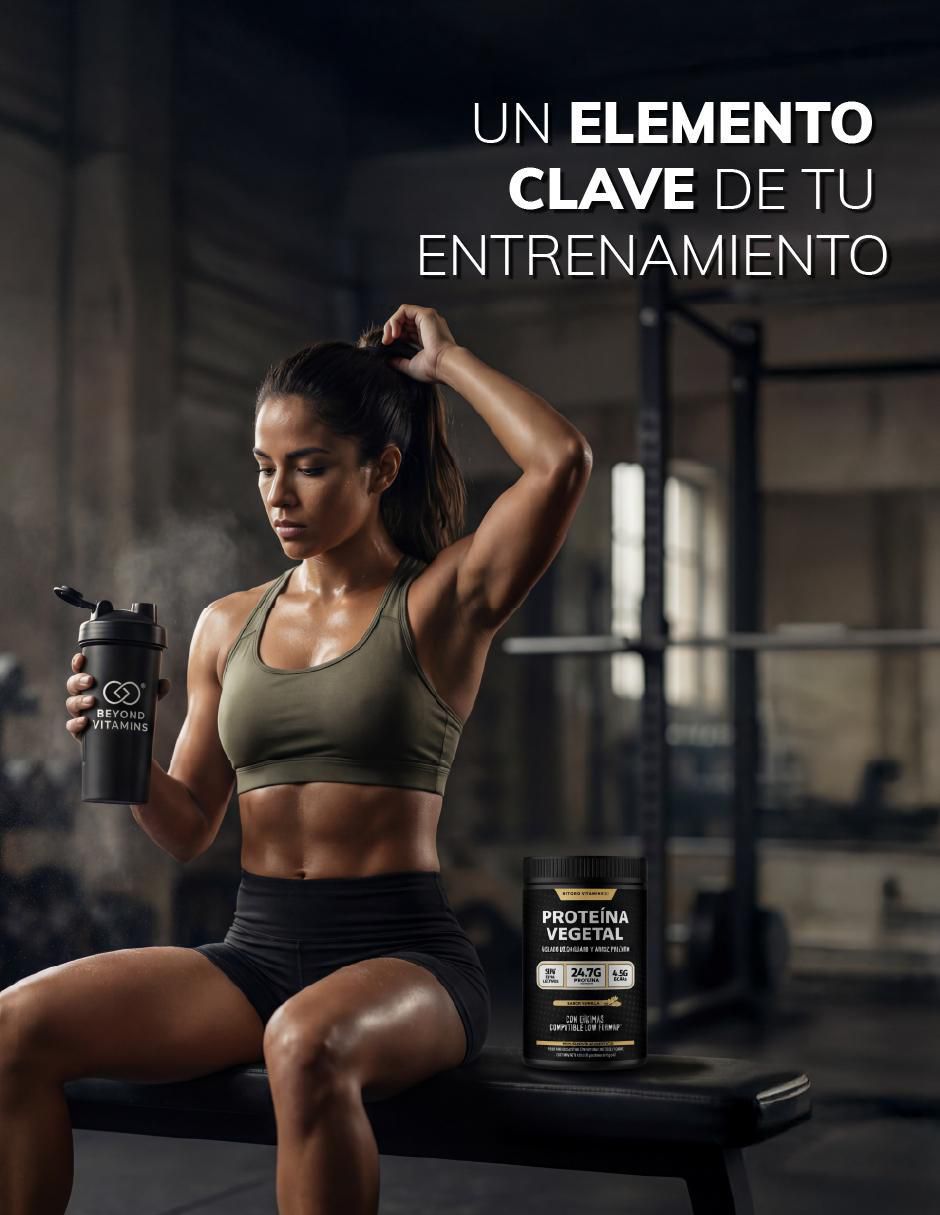 Proteína Vegetal Aislada de Arroz y Chícharo Beyond Vitamins sabor vainilla de 550 g