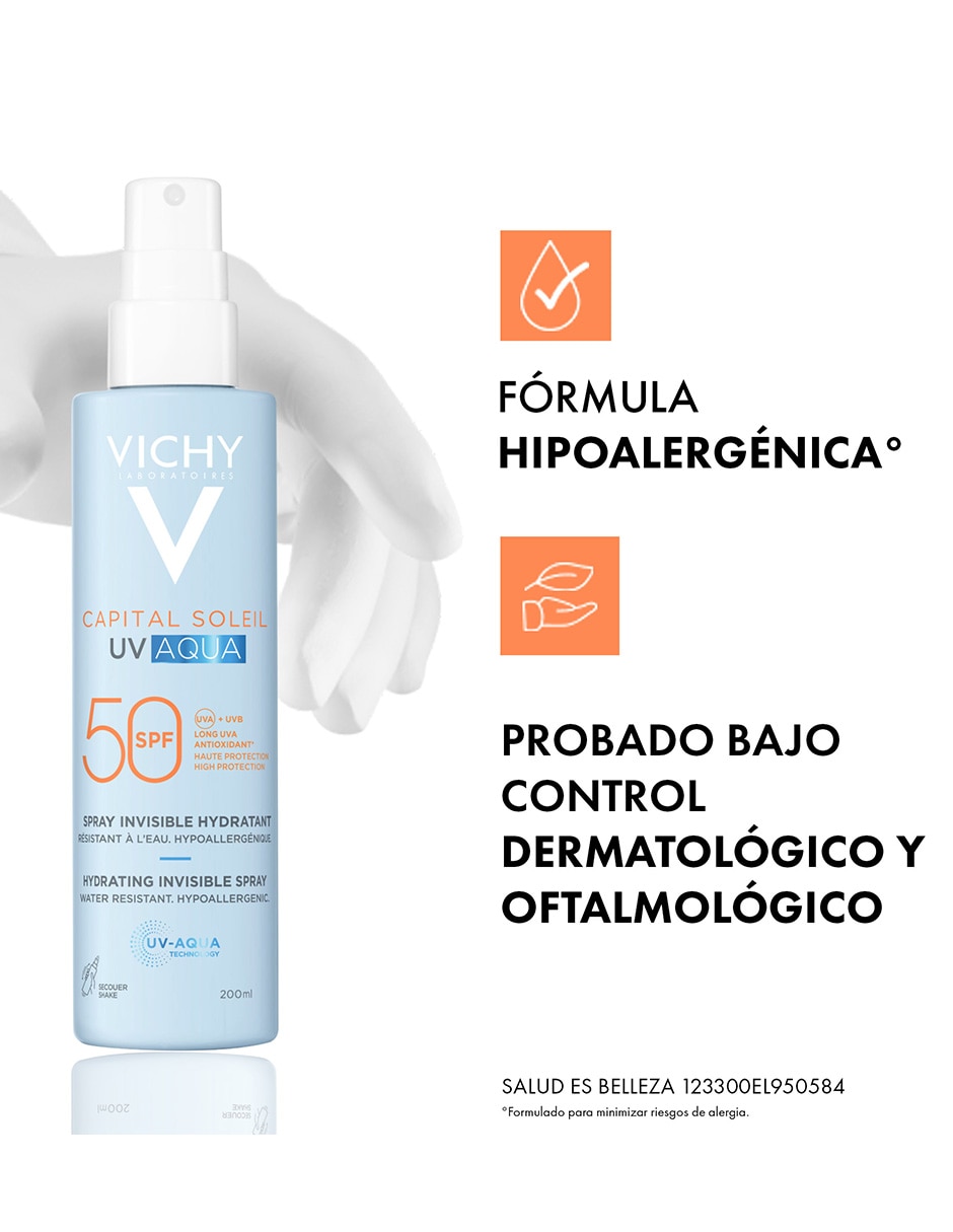 Protector solar FPS 50 Capital Soleil UV Aqua spray Vichy 200 ml