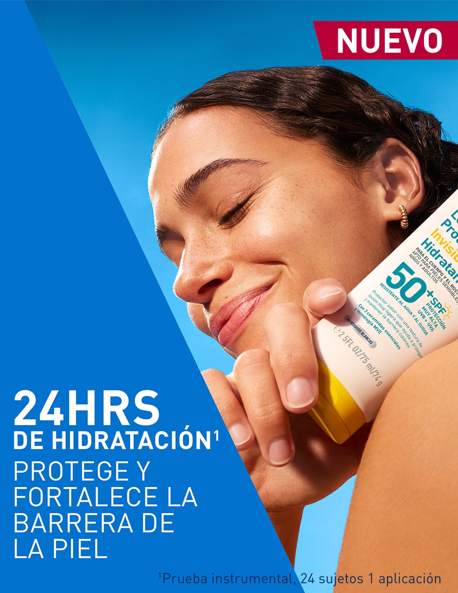 Protector solar fps 50 cerave loción protectora invisible hidratante 50fps 75ml cerave suncare