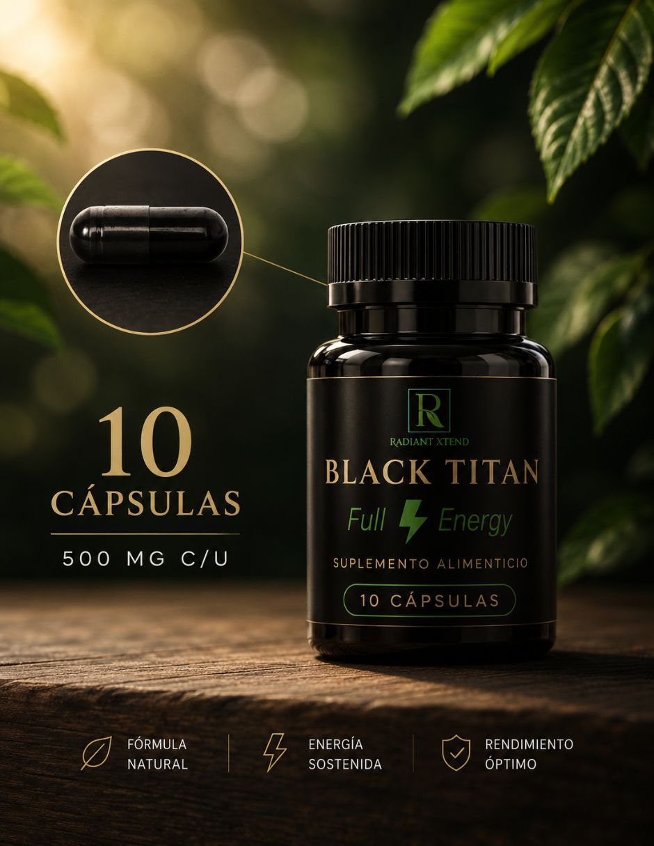 Black titan con 8 mushroom complex sabor natural de 10 tabletas 3