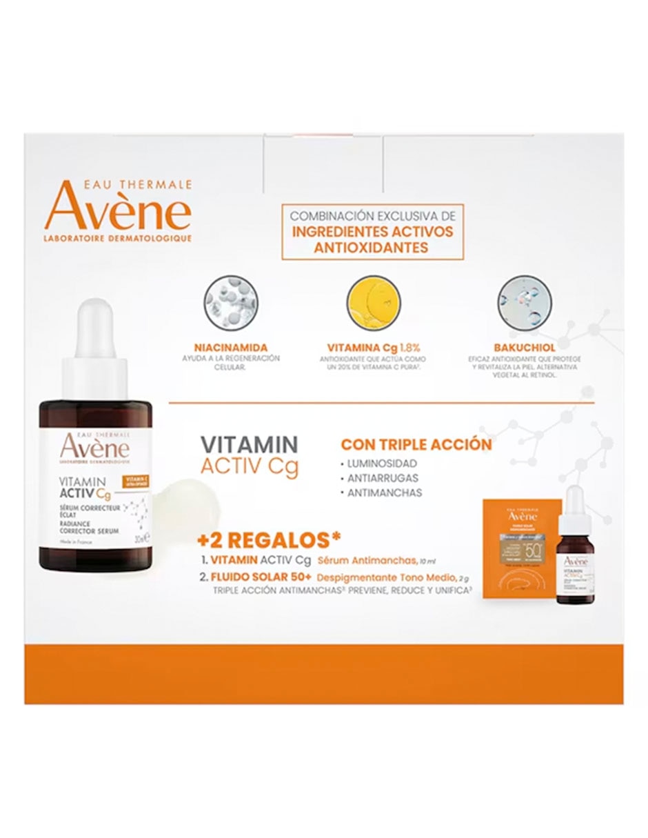 Kit dermatológico antimanchas vitamin activ cg serum antimanchas facial Avene 2