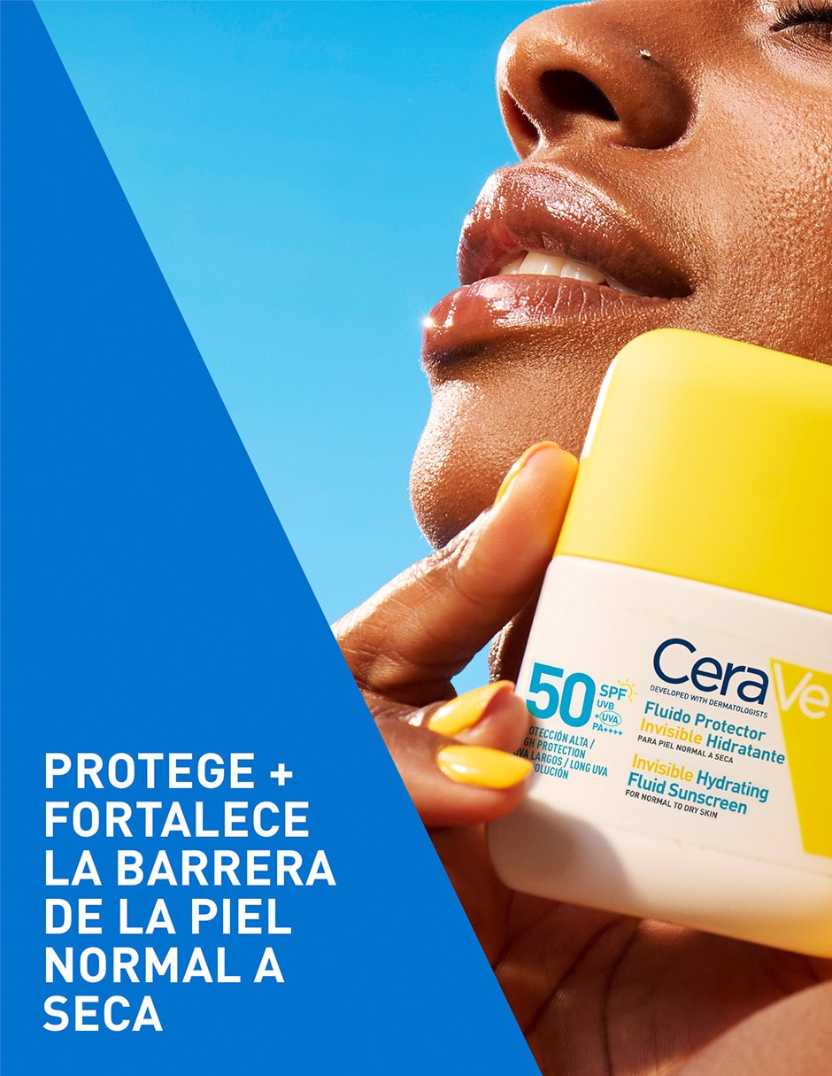 Protector solar FPS 50+ fluido invisible hidratante CeraVe Suncare 50 ml