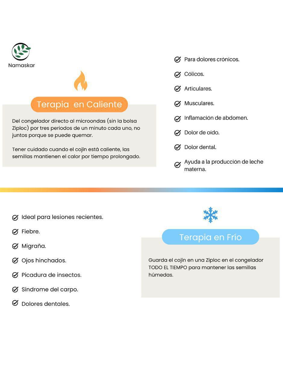 Compresa de semillas namaskar para abdomen