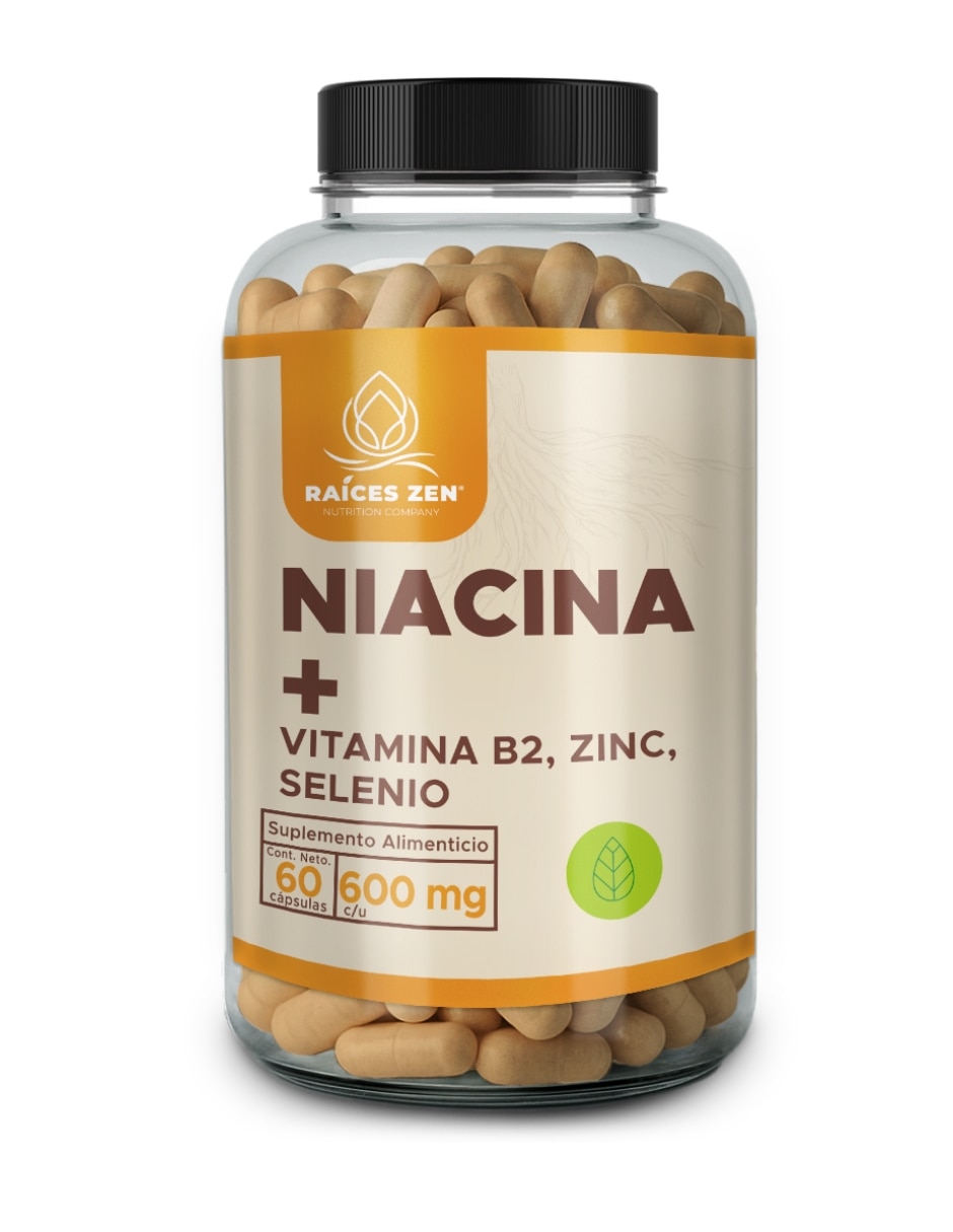 Niacinamida Selenio y Zinc RAÍCES ZEN con Niacinamida de 60 capsulas Niacinamida Selenio y Zinc RAÍCES ZEN con Niacinamida de 60 capsulas