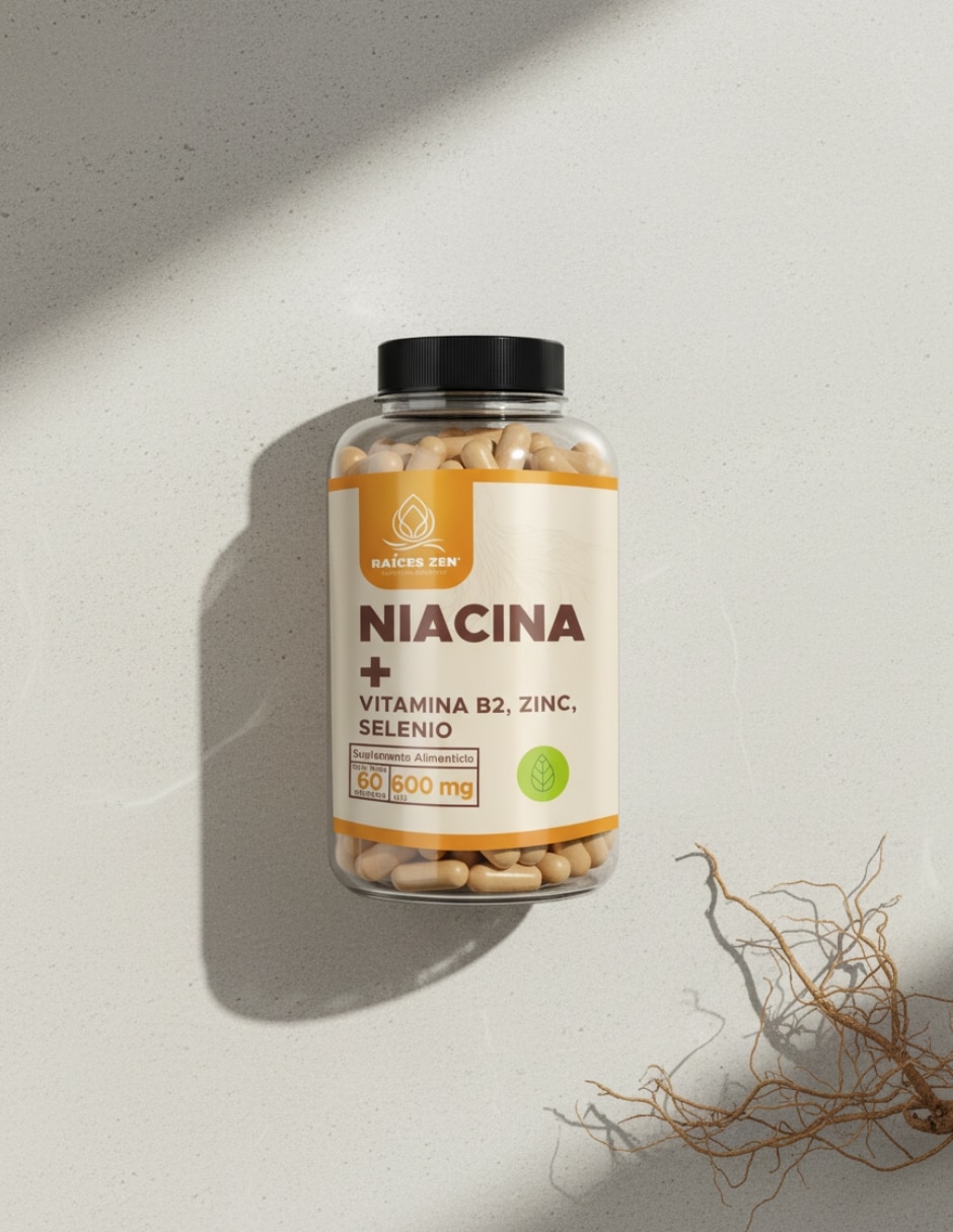 Niacinamida Selenio y Zinc RAÍCES ZEN con Niacinamida de 60 capsulas 5
