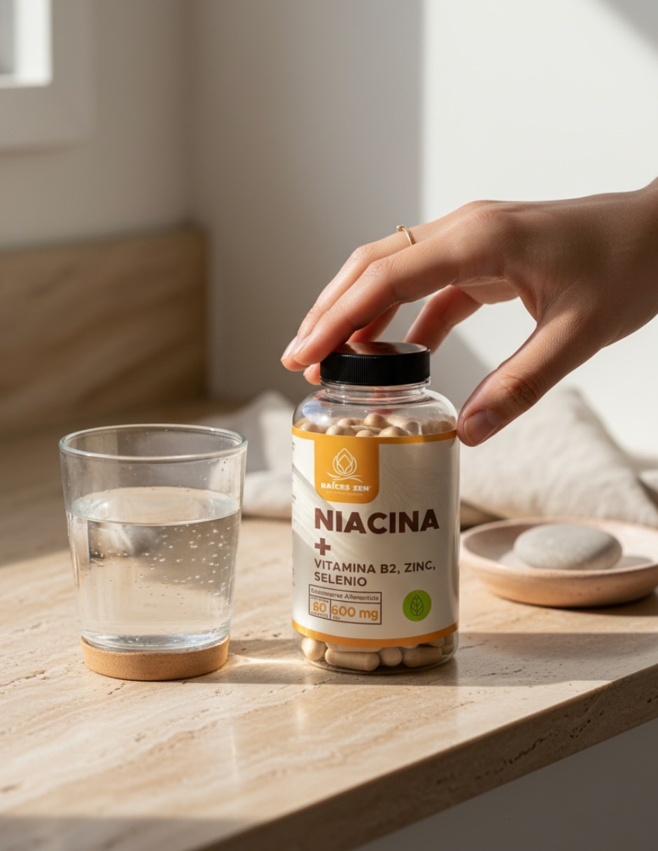 Niacinamida Selenio y Zinc RAÍCES ZEN con Niacinamida de 60 capsulas 4