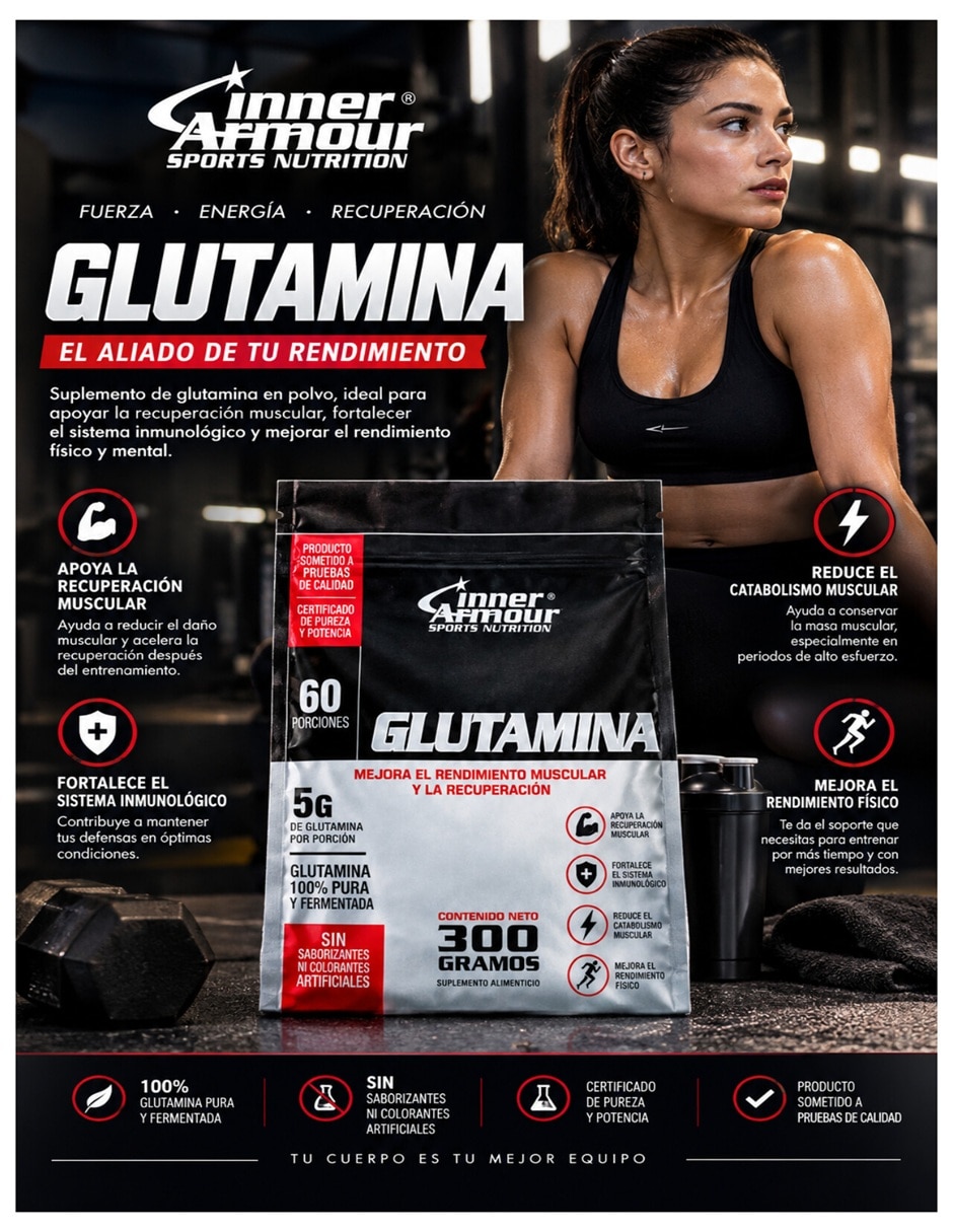 L-Glutamina pura micronizada con glutamina de 300 g