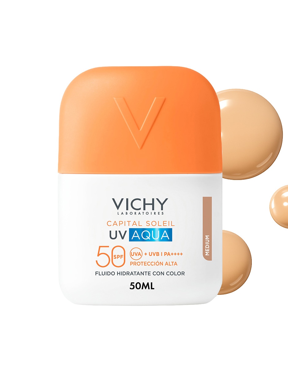 Protector solar fps 50 vichy capital soleil uv aqua protector solar ligero tono medio 50 ml vichy capital soleil