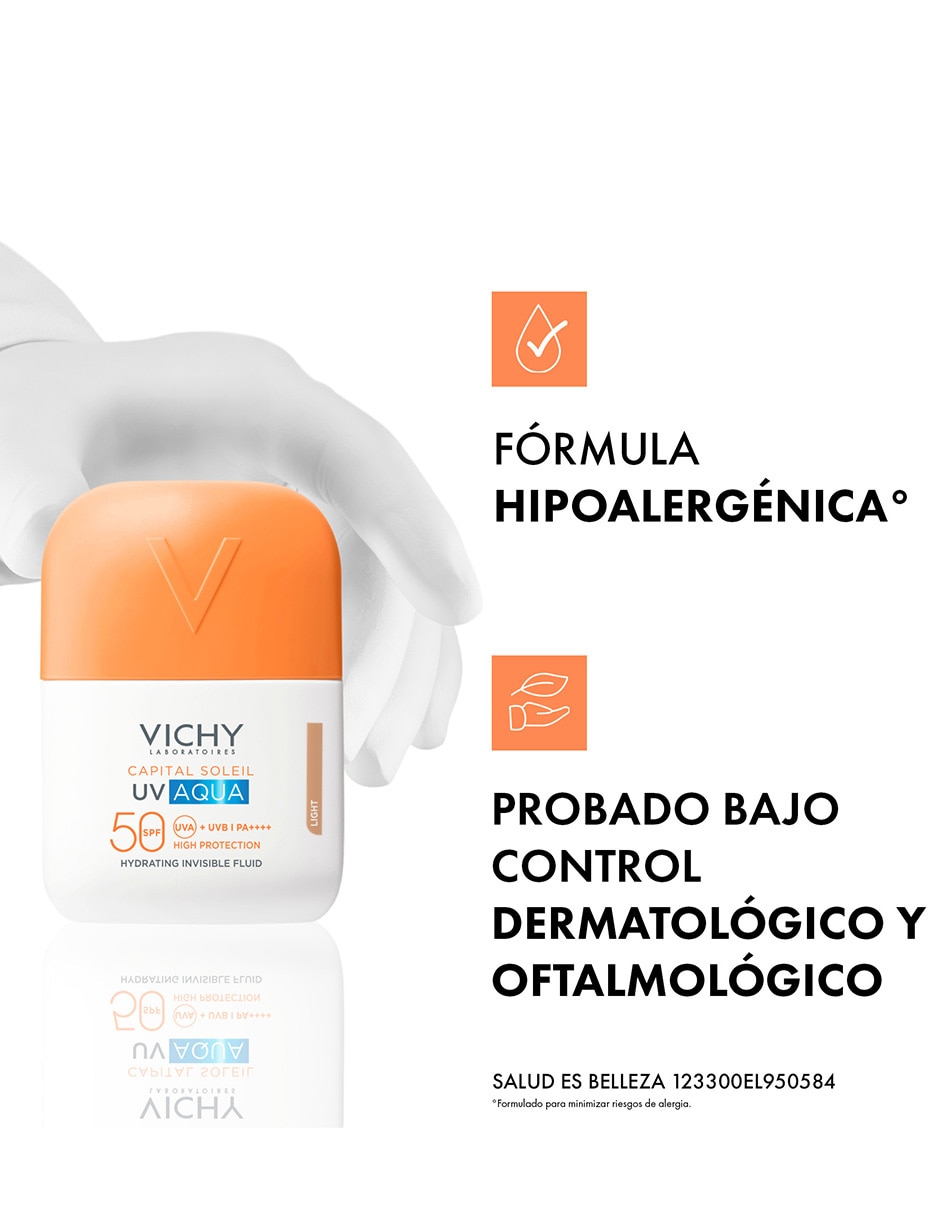Protector solar fps 50 vichy capital soleil uv aqua protector solar ligero tono light 50 ml vichy capital soleil