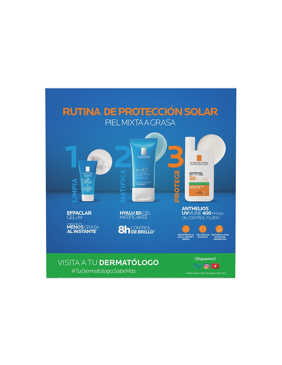 Kit de protector solar FPS 50+ Pack Anthelios UVMune 400 Fluido Oil Control Verano