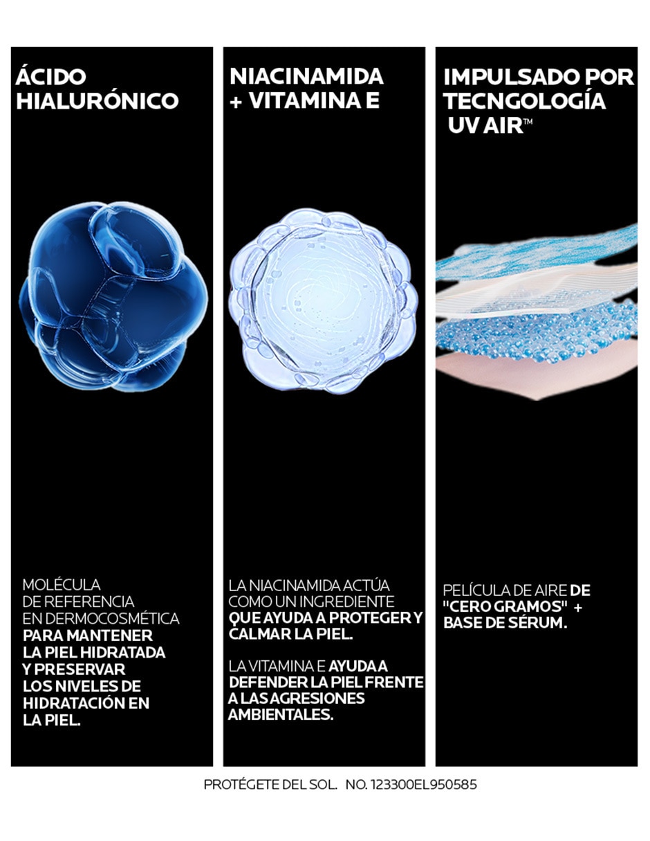 Protector solar fps 50+ la roche-posay anthelios uv air spf 50+ tc 50 ml anthelios 10