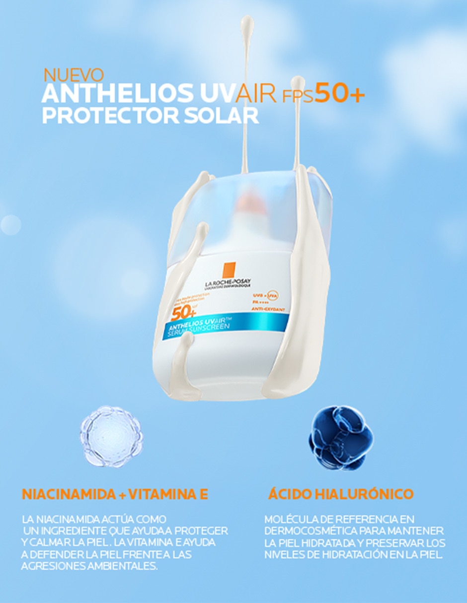 Protector solar fps 50+ la roche-posay anthelios uv air spf 50+ 50 ml la roche posay anthelios