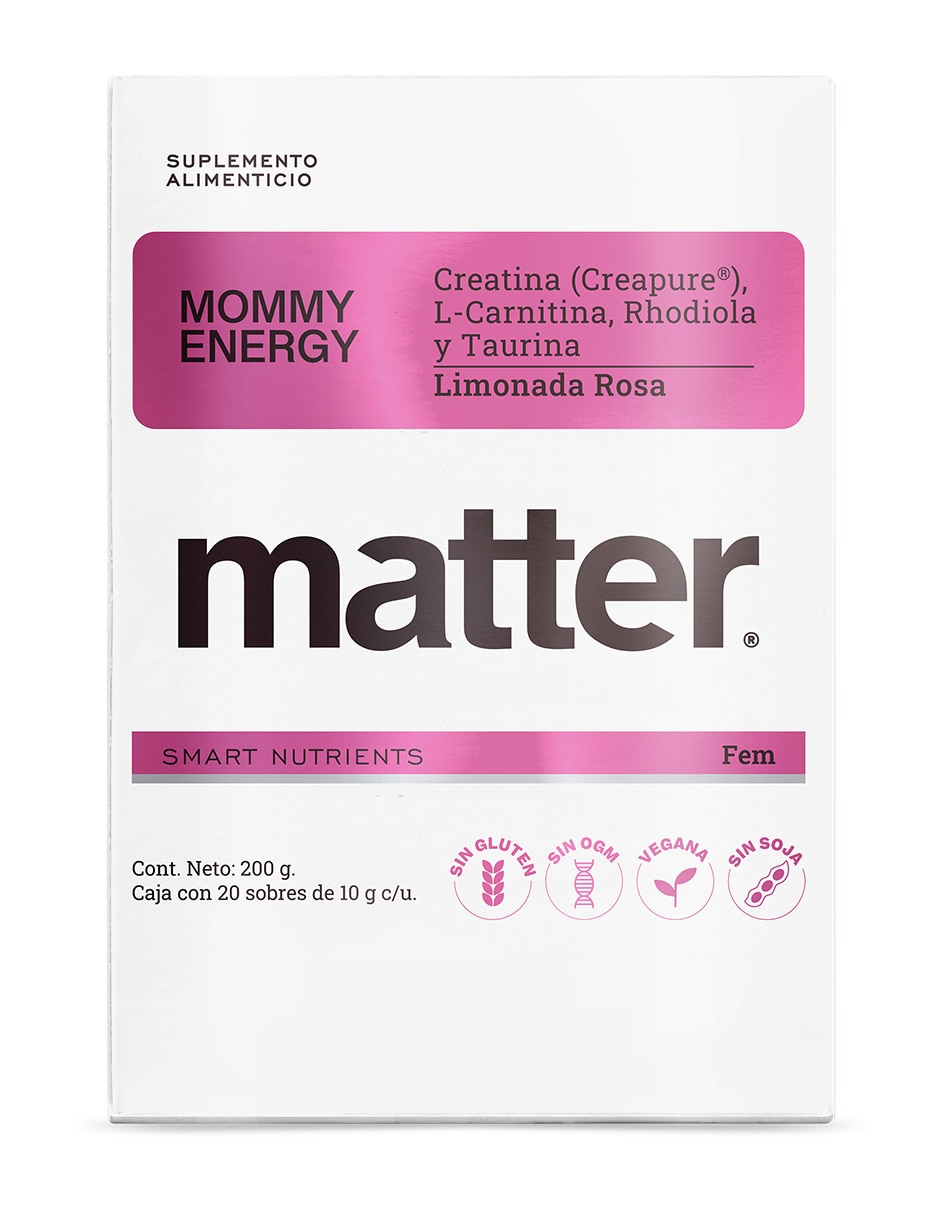 Mommy Energy Matter con carnitina sabor limonada rosa