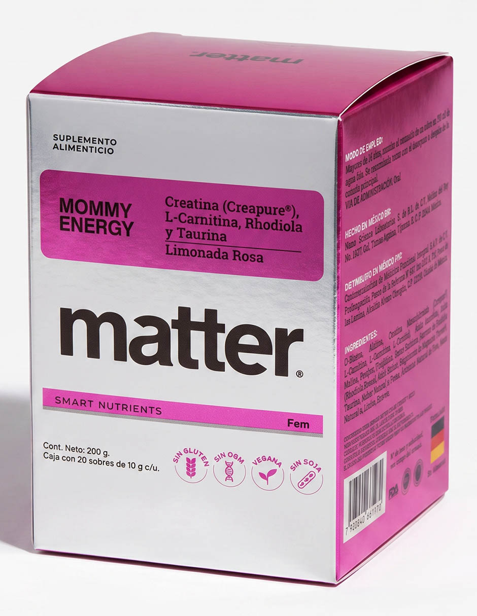 Mommy Energy Matter con carnitina sabor limonada rosa
