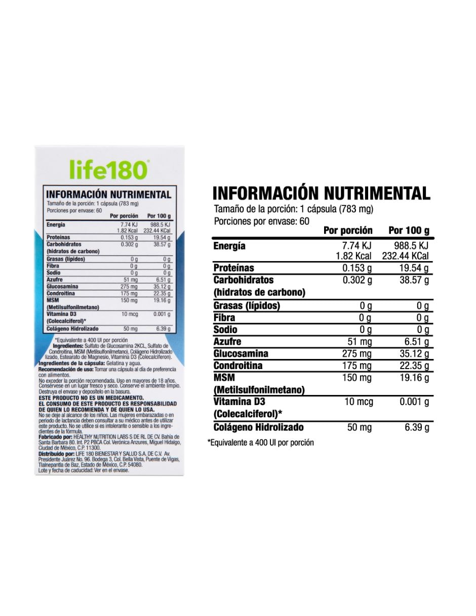 Glucosamina condroitina MSM y Vitaminas de 60 cápsulas 6