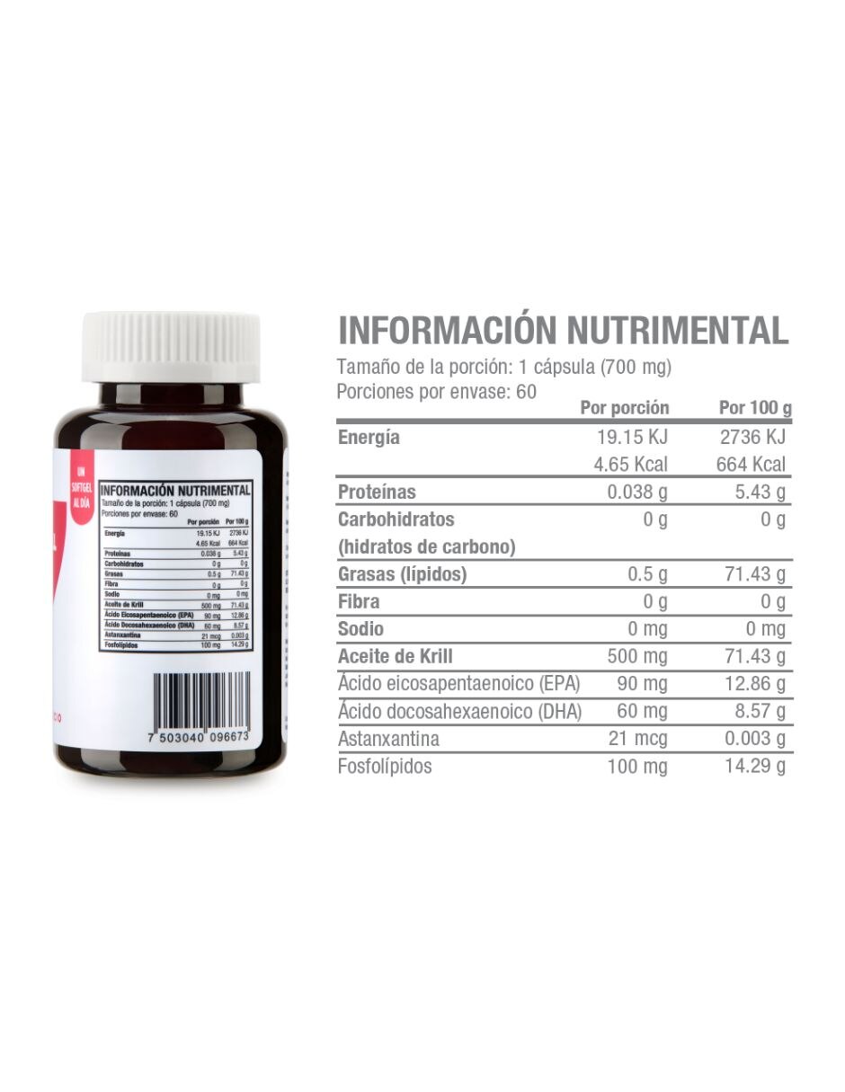 Omega 3 Aceite de Krill con DHA EPA y Astanxantina 60 softgels 60 porciones con Aceite de Krill sabor Sin sabor de 10