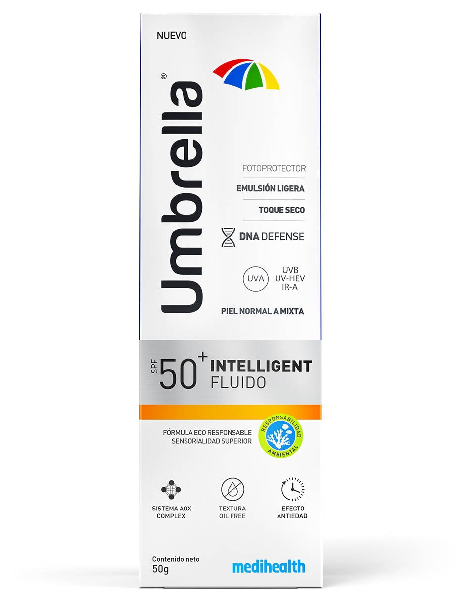Protector solar FPS 50+ Umbrella Intelligen Fluido Italmex 50 g