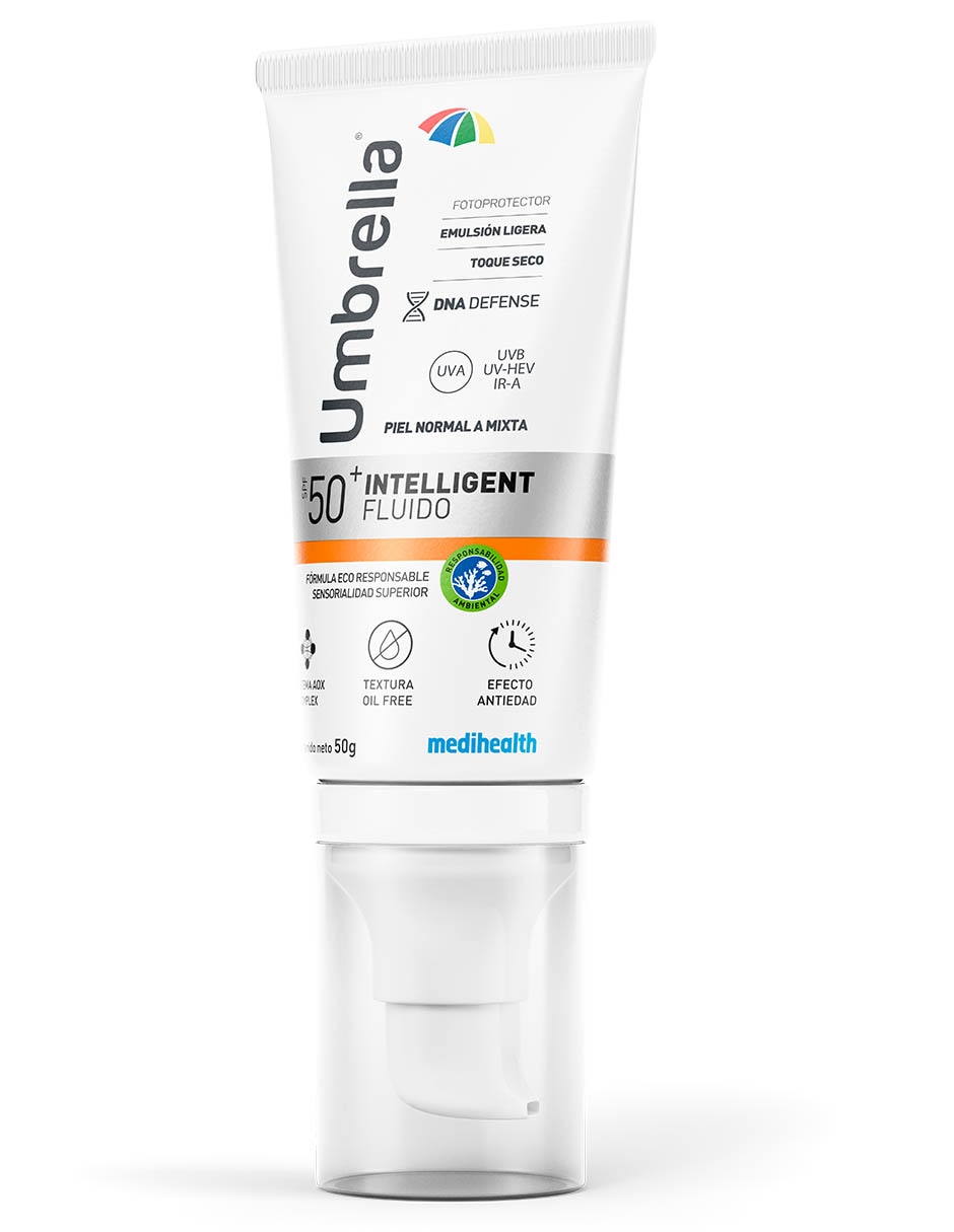 Protector solar FPS 50+ Umbrella Intelligen Fluido Italmex 50 g