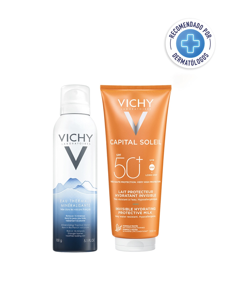 Kit de protector solar FPS 50+ Kit Family + Agua Termal Ver 2026 capital Soleil