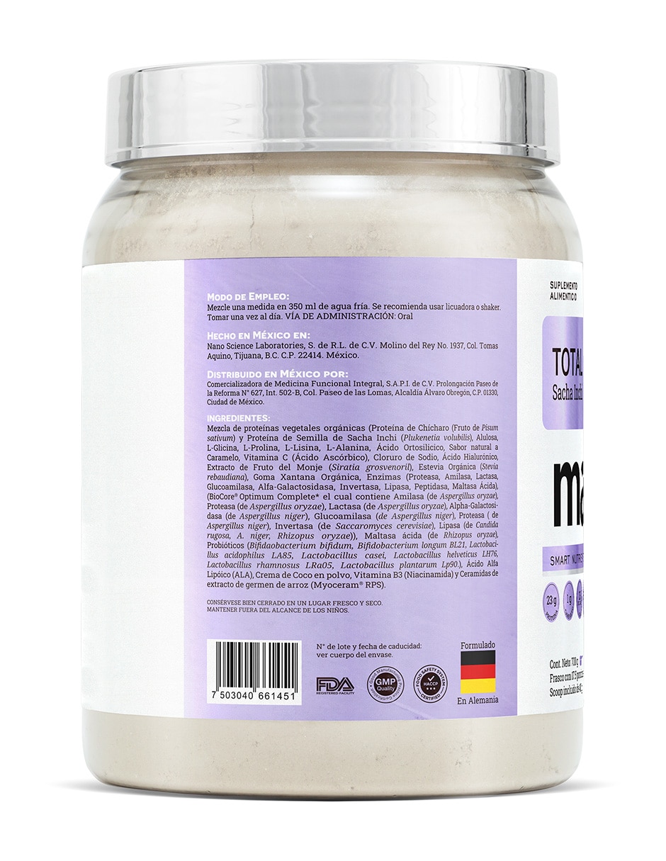 Total Beauty Matter con proteína vegetal sabor caramelo