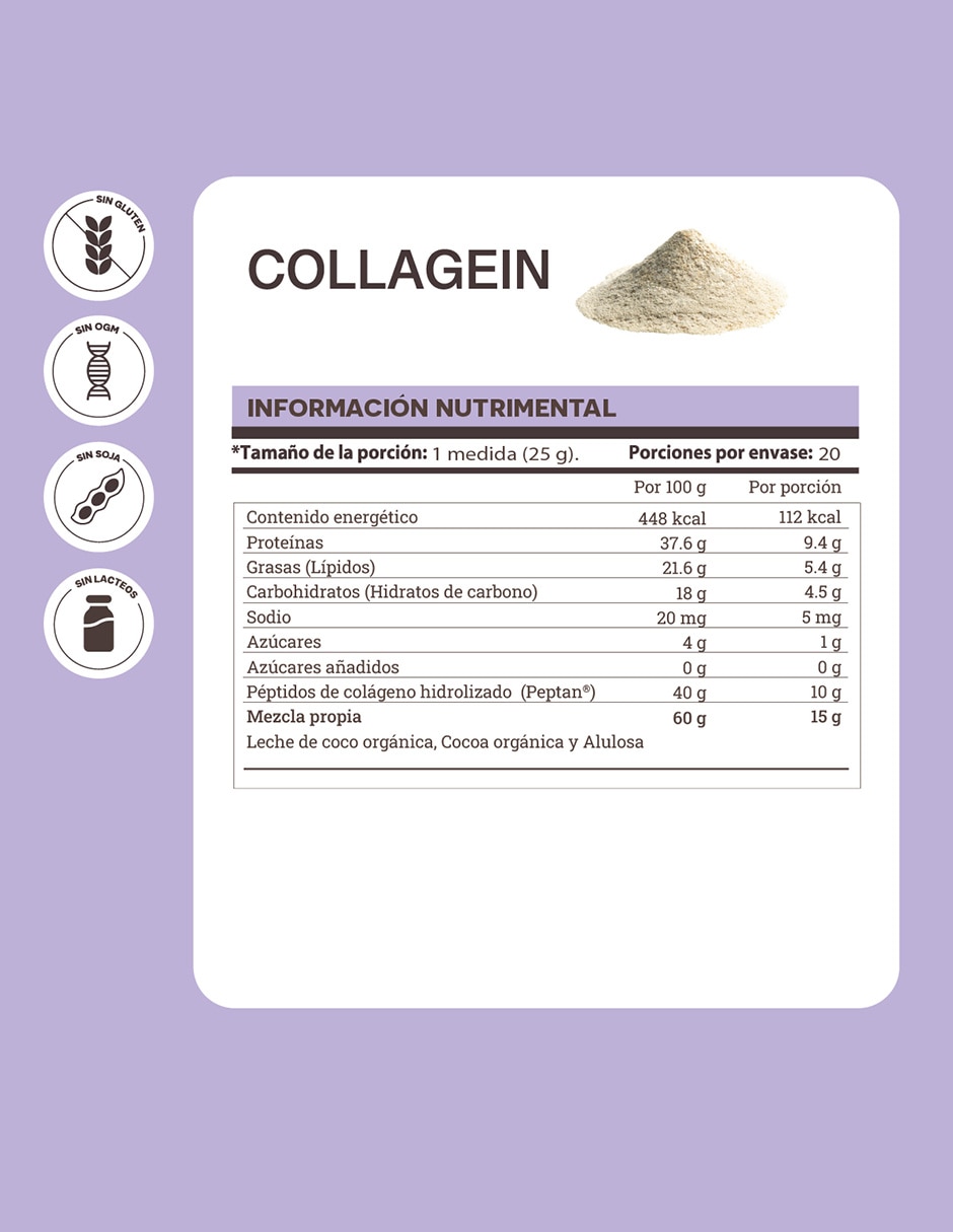 Collagein Matter con péptidos de colágeno hidrolizado sabor chocolate