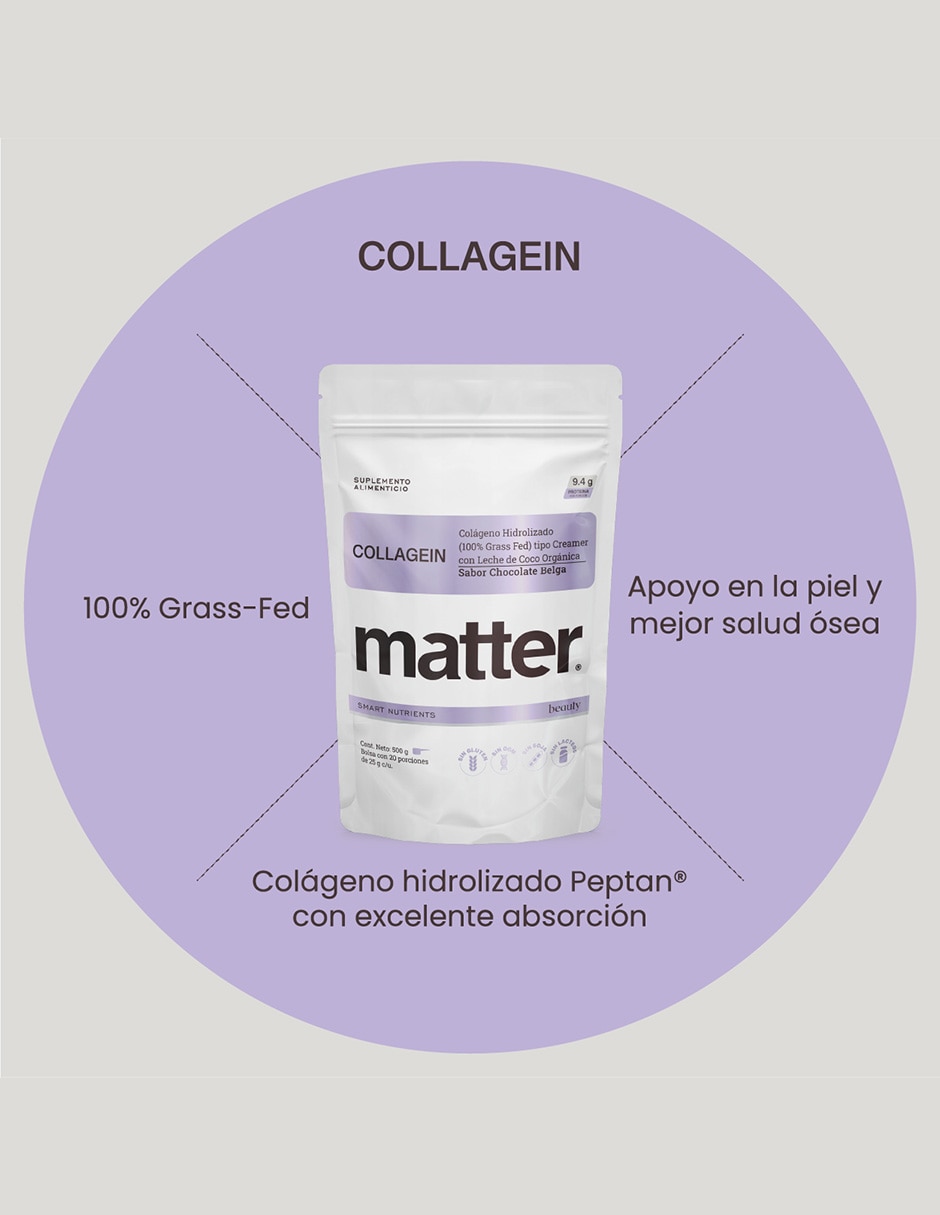 Collagein Matter con péptidos de colágeno hidrolizado sabor chocolate