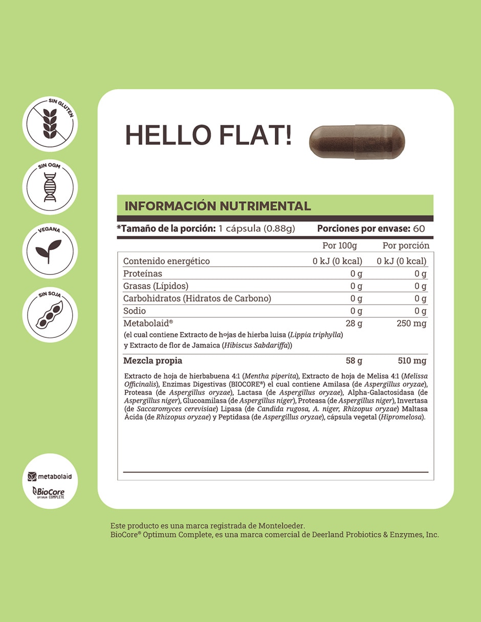 Hello Flat! con enzimas digestivas