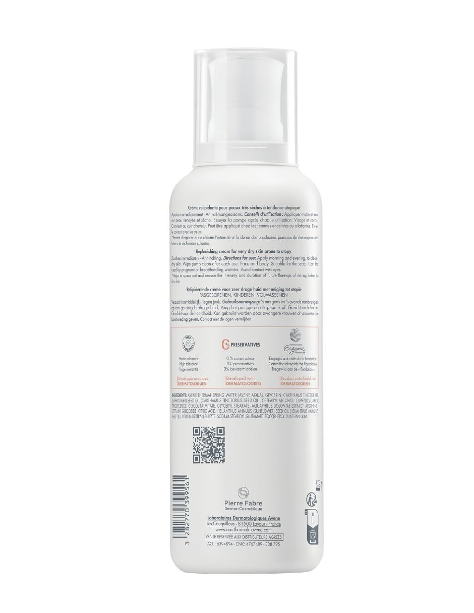 Set de crema para cuerpo recomendada para calmar la piel de día y noche avne para piel seca y sensible