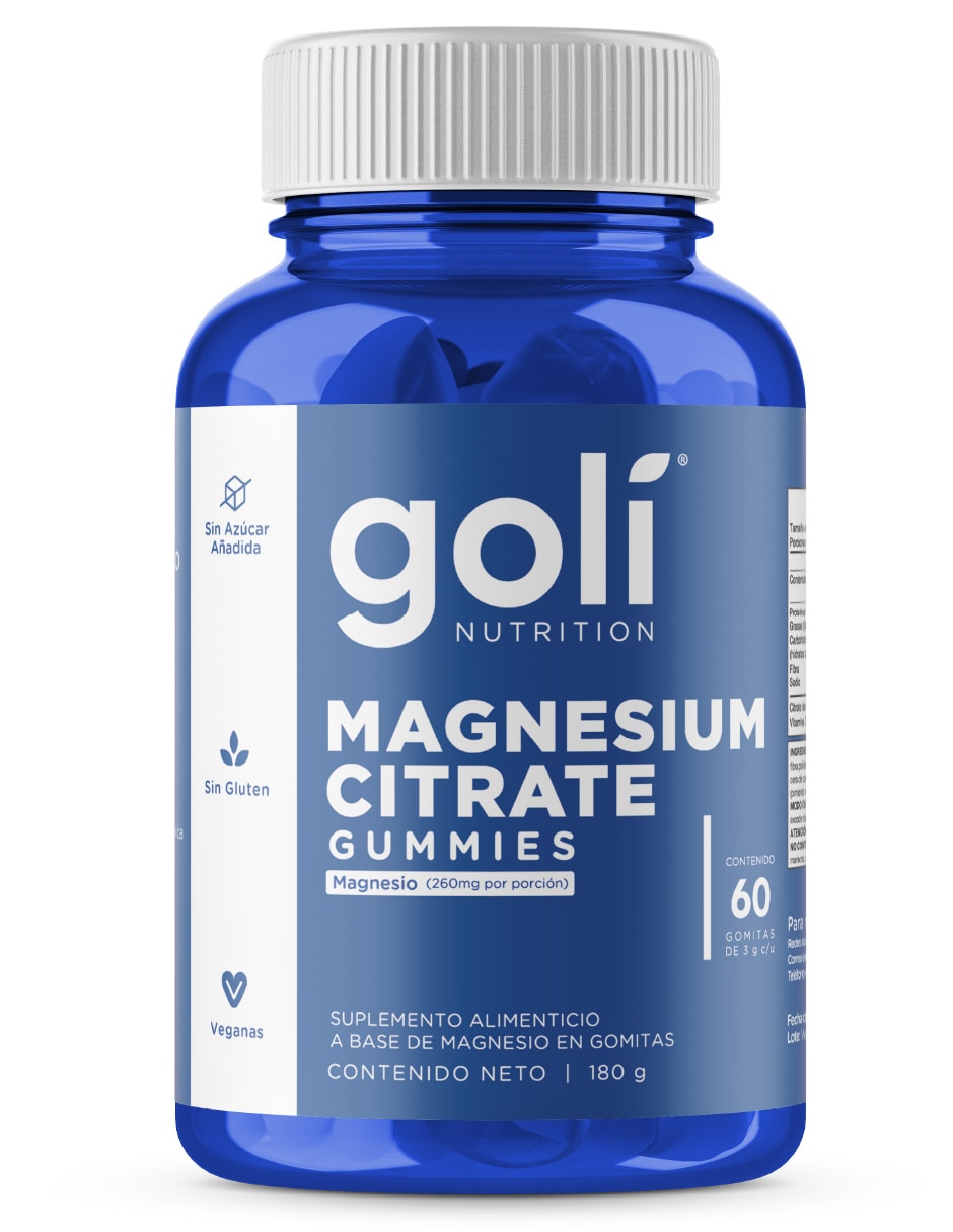 Suplementos alimenticios gomitas de magnesio goli con citrato de magnesio sabor original de 1