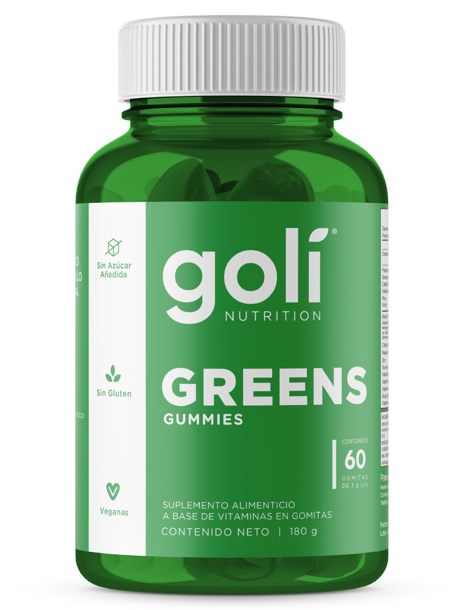 Suplementos alimenticios greens goli con probióticos sabor original de 1