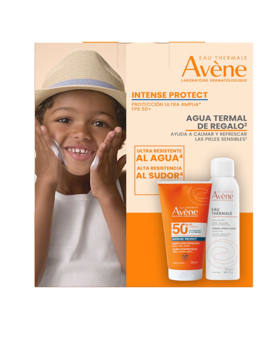 Tratamiento para cuerpo kit avene verano 2026 intense protect protector solar corporal fps 50 150ml + agua termal 150ml dermatológico avne 2