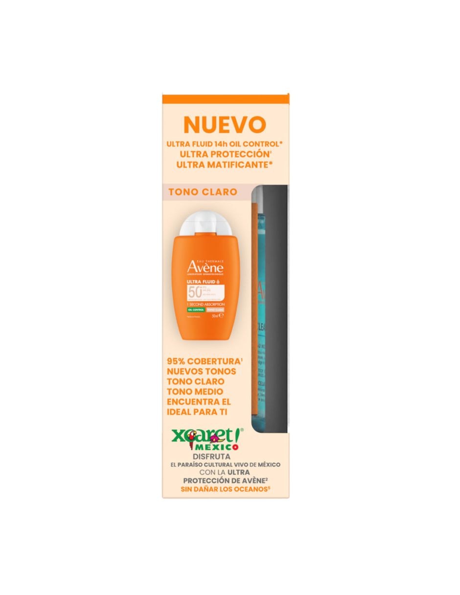 Tratamiento para facial kit avene ultra fluid oil control tono claro fps 50+ 50ml protector solar 2 regalos agua micelar cl dermatológico avne