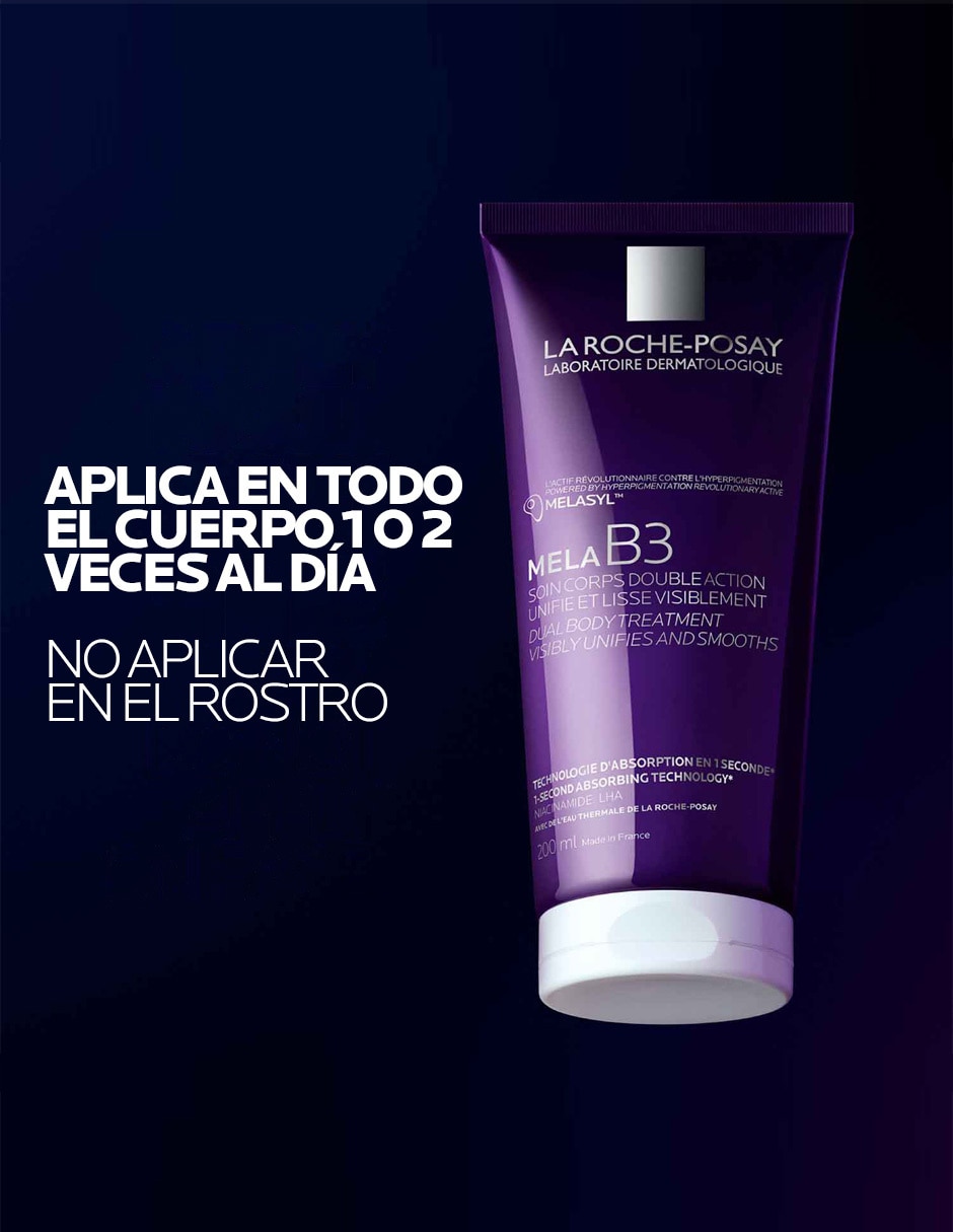 Crema para cuerpo recomendada para reducir manchas día y noche La Roche Posay Mela B3 todo tipo piel