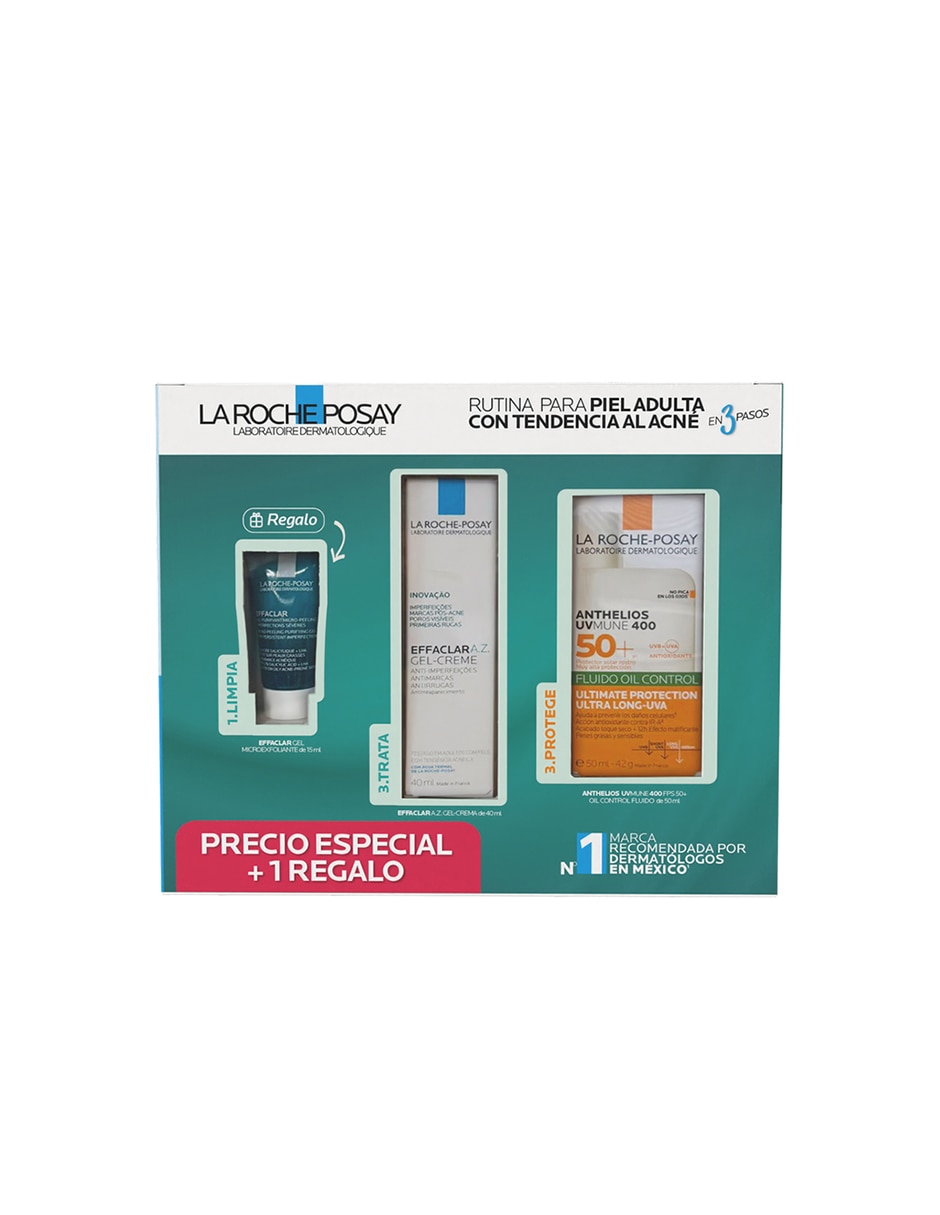 Set de crema facial recomendada para Acné de noche Effaclar para piel grasa