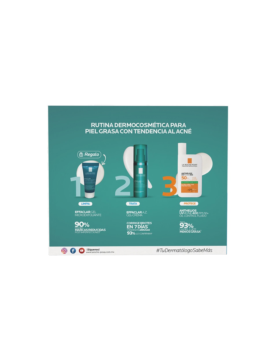 Set de crema facial recomendada para Acné de noche Effaclar para piel grasa 6